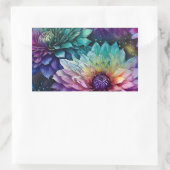 Sticker Rectangulaire Espace coloré Dahlia Fleur (Sac)