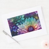 Sticker Rectangulaire Espace coloré Dahlia Fleur (Enveloppe)