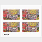 Sticker Rectangulaire Espagne Sunshine Espagnol Travel Art (Feuille)