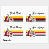 Sticker Rectangulaire Espagnol Souvenirs Classic Stripe Nom rectangle (Feuille)