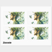 Sticker Rectangulaire Esprit forestier (Feuille)