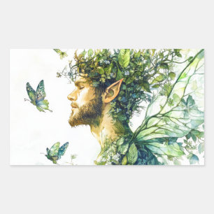 Sticker Rectangulaire Esprit forestier