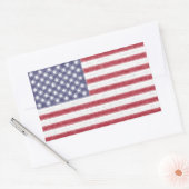 Sticker Rectangulaire Esquisse Effet USA Drapeau Étoiles et bandes (Enveloppe)