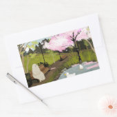 Sticker Rectangulaire Étang aux canards - Printemps (Enveloppe)