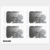 Sticker Rectangulaire étang de canard (Feuille)