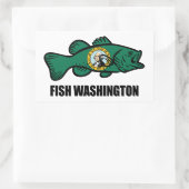 Sticker Rectangulaire État de Fish Washington (Sac)