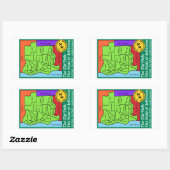 Sticker Rectangulaire État de Jefferson (Feuille)