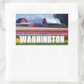 Sticker Rectangulaire État de Washington | Champ de tulipes (Sac)
