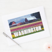 Sticker Rectangulaire État de Washington | Champ de tulipes (Enveloppe)