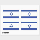 Sticker Rectangulaire Etat d'Israël Drapeau, Étoile de David Juifs (Feuille)
