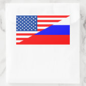 Sticker Rectangulaire etat-unis russie demi-drapeau états-unis (Sac)