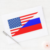 Sticker Rectangulaire etat-unis russie demi-drapeau états-unis (Enveloppe)
