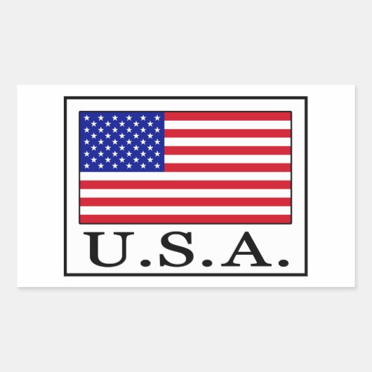 Sticker Rectangulaire États-Unis (Devant)