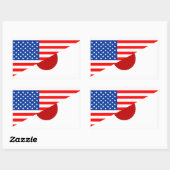 Sticker Rectangulaire etats-unis amérique japon demi drapeau états-unis (Feuille)