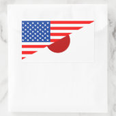 Sticker Rectangulaire etats-unis amérique japon demi drapeau états-unis (Sac)