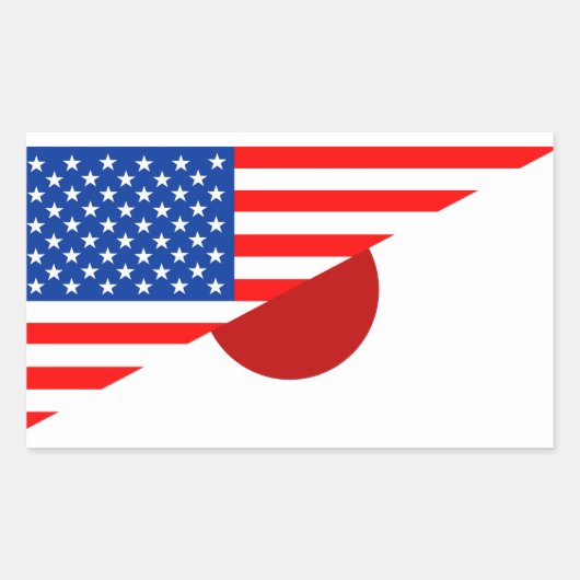 Sticker Rectangulaire etats-unis amérique japon demi drapeau états-unis (Devant)