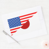Sticker Rectangulaire etats-unis amérique japon demi drapeau états-unis (Enveloppe)