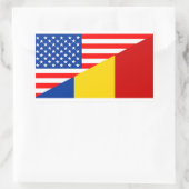 Sticker Rectangulaire etats-unis amérique roumanie demi-drapeau états-un (Sac)