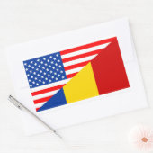 Sticker Rectangulaire etats-unis amérique roumanie demi-drapeau états-un (Enveloppe)