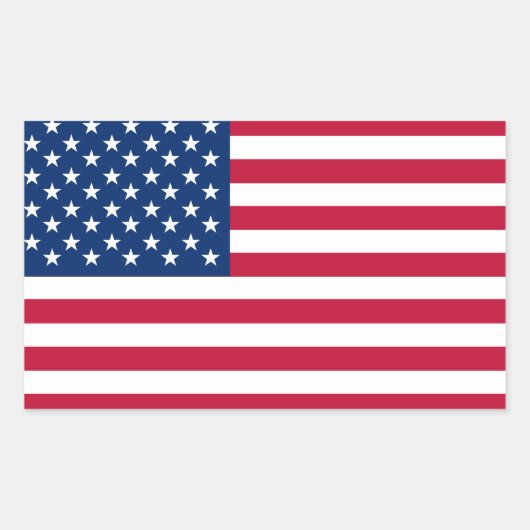 Sticker Rectangulaire États-Unis Drapeau américain étoiles et rayures (Devant)