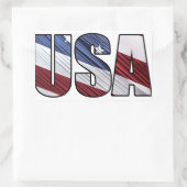 Sticker Rectangulaire États-Unis en rouge blanc et bleu drapeau patrioti (Sac)