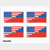 Sticker Rectangulaire etats-unis haiti demi drapeau états-unis (Feuille)