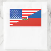 Sticker Rectangulaire etats-unis haiti demi drapeau états-unis (Sac)