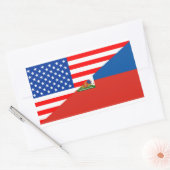 Sticker Rectangulaire etats-unis haiti demi drapeau états-unis (Enveloppe)