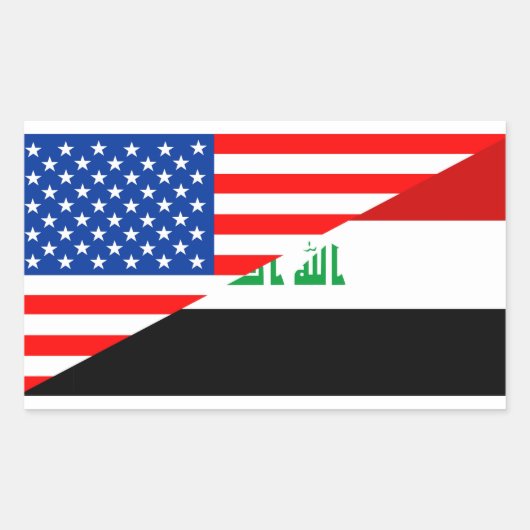 Sticker Rectangulaire etats-unis irak demi drapeau états-unis (Devant)