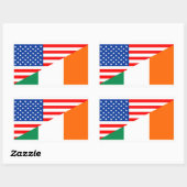 Sticker Rectangulaire etats-unis irlande demi drapeau etat-unis (Feuille)