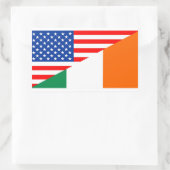 Sticker Rectangulaire etats-unis irlande demi drapeau etat-unis (Sac)