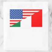 Sticker Rectangulaire etats-unis italie demi-drapeau états-unis (Sac)