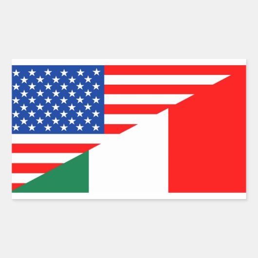 Sticker Rectangulaire etats-unis italie demi-drapeau états-unis (Devant)