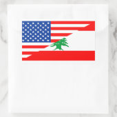 Sticker Rectangulaire etats-unis lebanon demi drapeau états-unis (Sac)