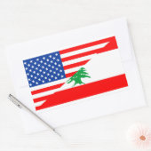 Sticker Rectangulaire etats-unis lebanon demi drapeau états-unis (Enveloppe)