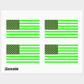 Sticker Rectangulaire etats-unis l'écologie du pays drapeau vert (Feuille)
