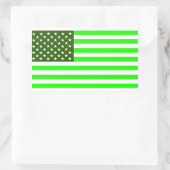 Sticker Rectangulaire etats-unis l'écologie du pays drapeau vert (Sac)