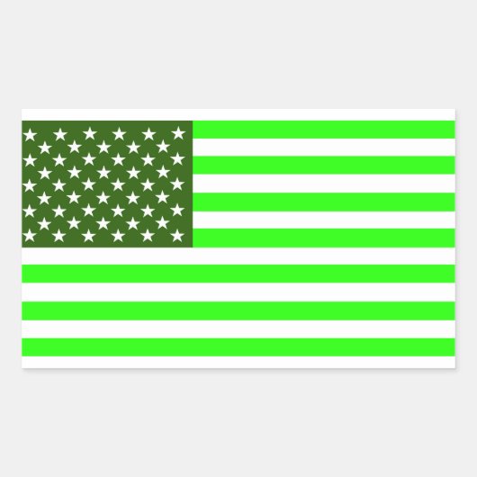 Sticker Rectangulaire etats-unis l'écologie du pays drapeau vert (Devant)