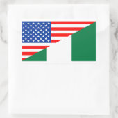 Sticker Rectangulaire etats-unis nigeria demi-drapeau etat-unis (Sac)