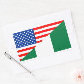 Sticker Rectangulaire etats-unis nigeria demi-drapeau etat-unis (Enveloppe)