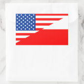 Sticker Rectangulaire etats-unis pologne demi drapeau états-unis (Sac)