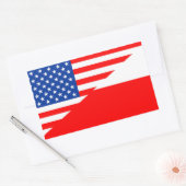 Sticker Rectangulaire etats-unis pologne demi drapeau états-unis (Enveloppe)