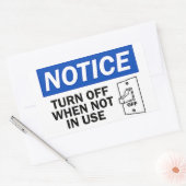 STICKER RECTANGULAIRE ÉTEINDRE LORSQUE NON UTILISÉ (Enveloppe)