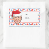 Sticker Rectangulaire Étiquette-cadeau de Noël Joe Biden (Sac)