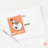 Sticker Rectangulaire Étiquette-cadeau Noir Père Noël (Enveloppe)