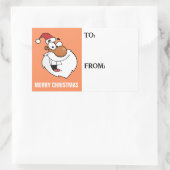 Sticker Rectangulaire Étiquette-cadeau Noir Père Noël (Sac)