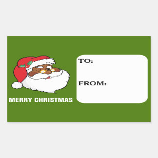 Sticker Rectangulaire Étiquette-cadeau pour le Père Noël noir Secret Win
