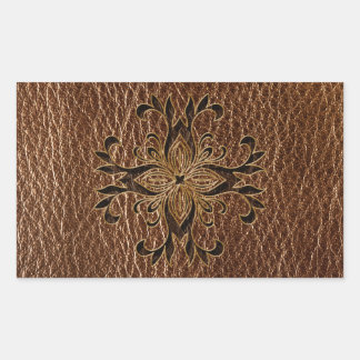 Sticker Rectangulaire Étoile à l'air de cuir