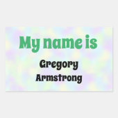 Sticker Rectangulaire Étoile Animale Funny Budgies Nom Balise (Devant)