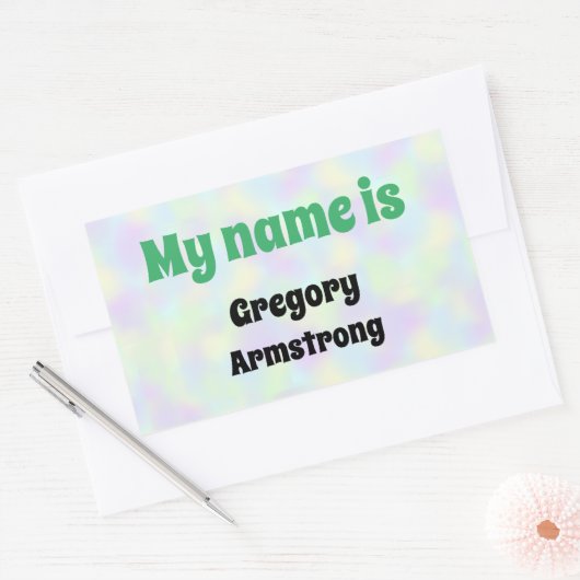 Sticker Rectangulaire Étoile Animale Funny Budgies Nom Balise (Enveloppe)